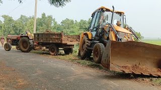 HMT Tractor Earth Loading MudJCB machine Working Video 😡😡jcb3dxplus Earth Loading Mud Full video [upl. by Letizia]