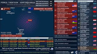 20210831 025254 UTC  M 63  Kermadec Islands New Zealand  Force Thirteen Earthquakes [upl. by Nivac817]