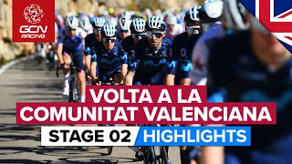 Climbs amp Corners As Sprinters Battle  Volta A La Comunitat Valenciana 2022 Stage 2 Highlights [upl. by Adela]