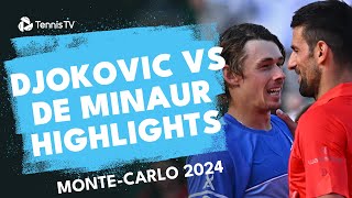 Novak Djokovic vs Alex De Minaur QuarterFinal Highlights  Monte Carlo 2024 [upl. by Sokin]