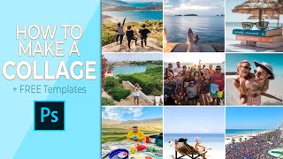 How To Make A Collage In Photoshop With FREE TEMPLATES [upl. by Eaner203]