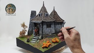 Building Harry Potter DIORAMA TUTORIAL  Hagrids Hut [upl. by Cila]