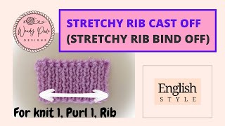 Stretchy Rib Cast Off  Stretchy Cast Off for English Style Knitting  Stretchy Rib Bind Off [upl. by Eceinaj]