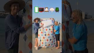 Sliding on water with door tv bed basketball pool mrbeast shorts youtube [upl. by Nanerb]