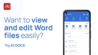 How to View amp Edit Word files on Mobile Easily  Docx Editor amp Viewer  A1 Docx [upl. by Ahouh]