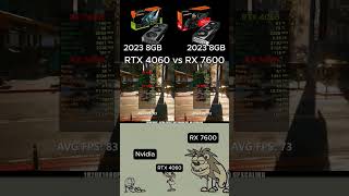 RTX 4060 vs RX 7600 pcbuilding pcgaming pc gpu graphicscard amd nvidia [upl. by Siuoleoj824]