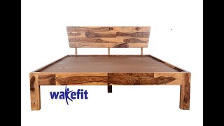 Wakefit Auriga Sheesham Wood Bed  Queen Size without storage  Unboxing [upl. by Gusta]