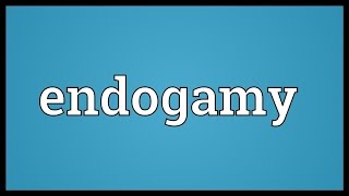 Endogamy Meaning [upl. by Annabell]