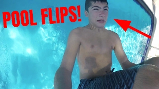 CRAZY FLIPS INTO A POOL Florida 2017 Vlog 3 [upl. by Panthea784]