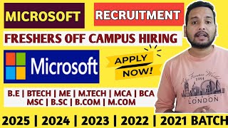 Microsoft Biggest Hiring For Freshers 🔥 Batch 2023 amp 2024  Hiring Opportunity  Direct Selection [upl. by Francie]