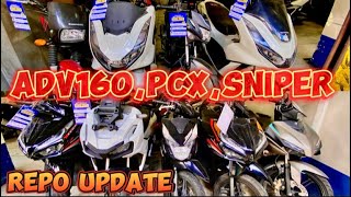 MURANG REPO MOTORCYCLE UPDATE SA CALOOCAN MAY HONDA PCX AT ADV160 AT YAMAHA SNIPER155 [upl. by Aanas]