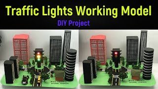 traffic light working model  science project  traffic signal lights  diyas funplay  diy [upl. by Hacissej522]