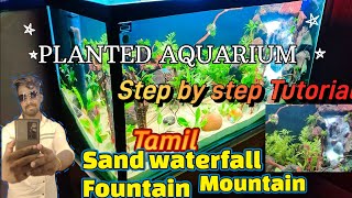 How to make waterfall Mountain for Aquariumtamil trendingaquascapewaterfall [upl. by Sum]