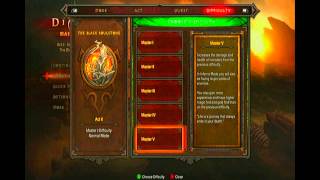 Diablo 3 Xbox 360 Difficulty Guide  Explaining All Modes  Inferno amp Master V  Complete Bonuses [upl. by Atteyek]