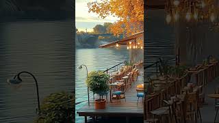 Outdoor Coffee Shop Ambience with Bossa Nova Music  Relaxing Cafe Vibes for Study Work Relaxation [upl. by Naillik]