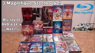 Des Bluray à 1€ a Noz et des Steelbook à 3€ à Easy Cash  Achats DVD 10 [upl. by Lahcsap]