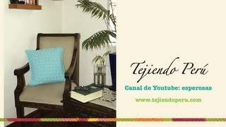 Funda para almohadón o cojín con trenzas tejido en dos agujas o palitos [upl. by Olivia]