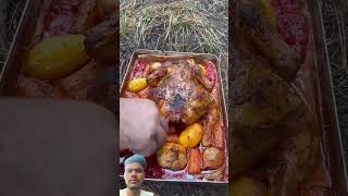 Chicken recipe food cooking chicken outdoorcooking foodie bushcraft recipe chineseroll [upl. by Iduj]