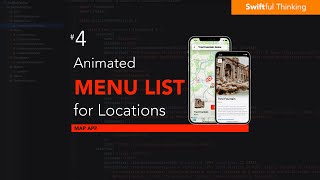 Using a List as a custom animated menu  SwiftUI Map App 4 [upl. by Ecahc319]