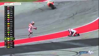 Pedrosa amp Dovizioso Crash at AmericasGP [upl. by Aidyl]