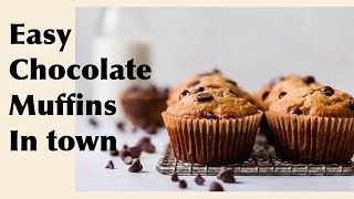 How to make easy and quick chocolate chip MuffinsHome made Muffins10 mins Muffins in town [upl. by Anoyk]