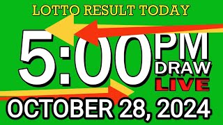 LIVE 5PM LOTTO RESULT TODAY OCT 28 2024 2D3DLotto 5pmlottoresultoctober282024 swer3result [upl. by Lahcym]