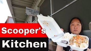 CHEAP BIG MINI PLATE LUNCHES  Scoopers Kitchen Waipahu Hawaii  Shoyu Chicken  Kalua Pig [upl. by Aryk291]