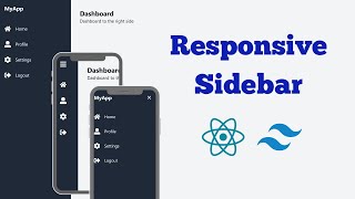 Responsive Sidebar with React JS and Tailwind CSS  Side Menu Bar [upl. by Santos]