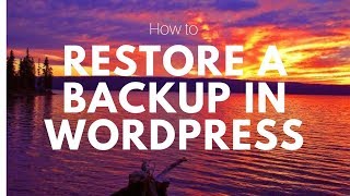 How to Restore A Backup of Your Wordpress Website [upl. by Anelys]