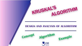 Kruskals Algorithm Introduction  Greedy Technique  Lec 40  Design amp Analysis of Algorithm [upl. by Ludlow32]