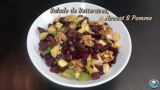 Recette de SALADE de BETTERAVES AVOCAT et POMMES amp sa vinaigrette maison 🥗🥑🍏🍎 [upl. by Nelra791]