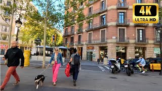 ☀️ Barcelonas Sunny Autumn Walk  Barcelonas Eixample district  Walking Tour 4K HDR [upl. by Murtagh671]