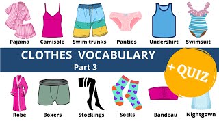 Clothes vocabulary in English  Part 3  18 words  Quiz  Learn English with pictures [upl. by Alemak]