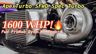 1600 WHP Civic Dyno Session  SFWD spec Turbo by ApexTurbo [upl. by Nalhsa529]