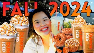 Dunkin Donuts NEW 2024 Fall Menu  Pumpkin Spice Drinks  Maple Bacon Mukbang 먹방 Eating Show [upl. by Ainolopa331]