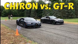 Bugatti Chiron vs R35 Nissan GTR Iveytune 1500 hp [upl. by Kevina]