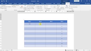 Tabellen erstellen und formatieren – WordTutorial [upl. by Daza]