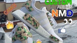 How To Custom Adidas NMD R1 Camo  Bape w Timelapse [upl. by Zobe]