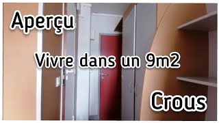 À QUOI RESSEMBLE UN LOGEMENT CROUS DE 9m2  résidence universitaire pour étudiant [upl. by Soisinoid]