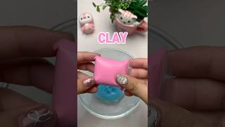 mixing clay into slime 🩵🩷 mixingrandomthingsintoslime diy slime [upl. by Naujyt]