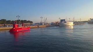 Semi submarine docking in Fazana [upl. by Kubetz]