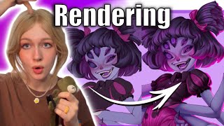 tips for RENDERING Digital Art coloring amp shading tutorial [upl. by Ellenwahs]