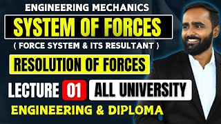 SYSTEM OF FORCESResolution of ForcesLECTURE 01 ENGINEERING MECHANICSPRADEEP GIRI SIR [upl. by Brietta]