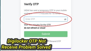 How To Fix Digilocker OTP Not Recive Problem Solved  Fix Digilocker Verify OTP Not Receiving [upl. by Ardeth]