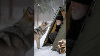 The smart wolf called the kind old man to rescue the injured polar bear caught in old barbed wire [upl. by Mindi795]