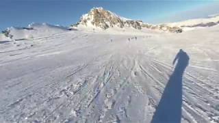 Skiing Kaprun Kitzsteinhorn the longest ski run 56km Jan 2018 1 [upl. by Woolley]