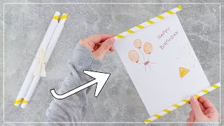 DIY Geburtstagskarte basteln  schnelle einfache Idee zum Geburtstag 🥳 [upl. by Eanal]