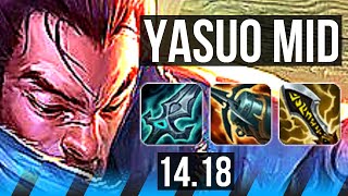 YASUO vs ZED MID  Rank 5 Yasuo 6 solo kills  TR Challenger  1418 [upl. by Elatsyrk]