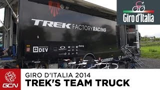 Trek Factory Racings Team Truck  Giro DItalia 2014 [upl. by Nnayelhsa735]