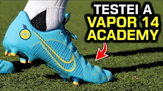 Chuteira LEVE e CONFORTÁVEL 👀  Testei a chuteira campo Nike Mercurial Vapor 14 Academy FGMG [upl. by Gilbye]